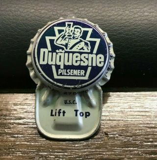 Vintage Duquesne Beer Lift Top Pa Tax Keystone Pint Cork Bottle Cap Pittsburgh