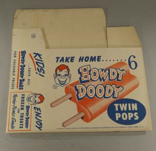 1950 ' S HOWDY DOODY TWIN POPS ICE BAR UNFOLDED BOX 9 3/4 