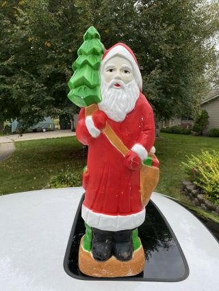 Vintage Blow Mold Plastic Santa Claus 30 " Father Christmas Decoration Union Prod