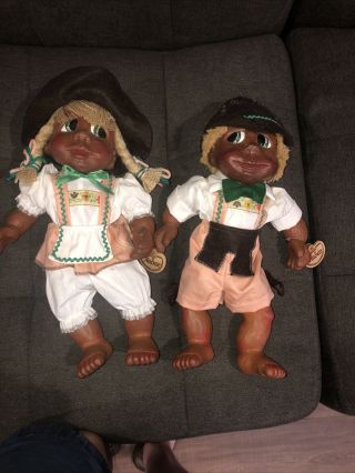 Vintage Nabers Kids Gretchen And Wolfgang Wooden Dolls 1995
