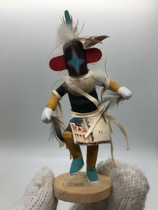 Hopi Kachina Star Whipper Small Hand Carved And Painted Vintage Signed Tl