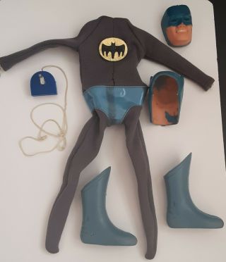 Vintage 1966 Ideal Captain Action Batman Grapple Suit Mask Cowl Boots