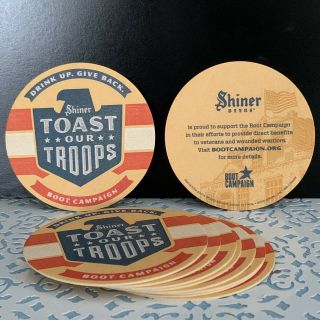 Shiner Texas Beer Coasters Toast Our Troops Barware Set Of Ten