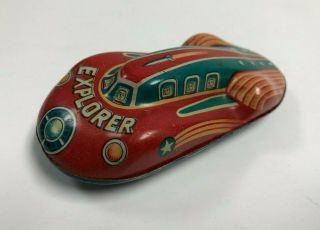 Vintage Friction Space Explorer Tin Litho Friction Toy