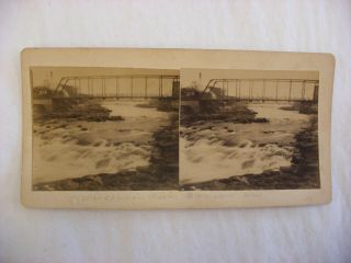 Vtg Stereo View Card - Wisconsin River Wausau Wisconsin Wi
