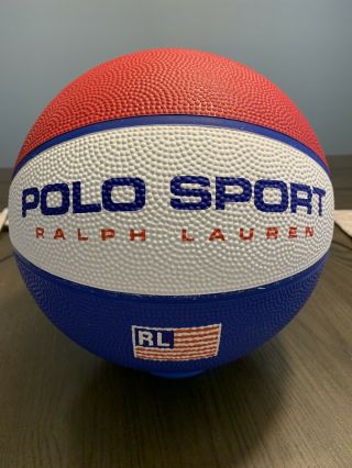 Vtg Rare 90s Ralph Lauren Polo Sport Promo Rawlings Basketball Red White Blue