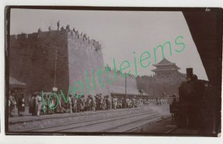 C1910 Photograph Railway Station Wall Of Peking Water Gate