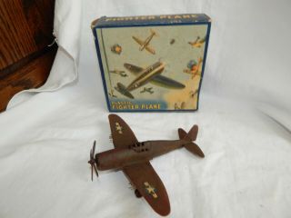 Vintage Ideal Plastic Fighter Toy Airplane With Box Awesome Box