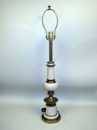 Stiffel 34 " Vintage Brass/ceramic Table Lamp - No Lamp Shade