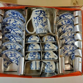 Vintage Child’s Blue Willow China Tea Set,  Made In Occupied Japan,  21pcs.