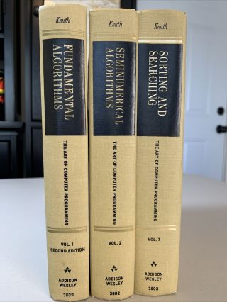 The Art Of Computer Programming Knuth,  1 2 3 1st Editions Vintage Set Hardcover