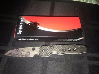 Spyderco Smock Cf Compression Lock Knife Carbon Fiber S30v Blade