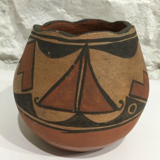 Old Vintage Native American Pottery Pot Bowl Signed Rosalea Pueblo N.  M.