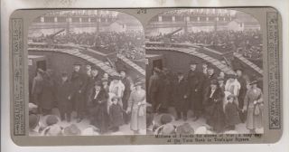 Wwi British Stereoview - Busy Day At The Tank Bank In Trafalgar Square