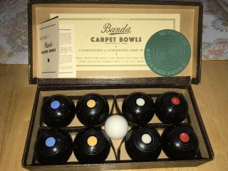 Vintage B&a Carpet Bowls Indoor Game Made In England