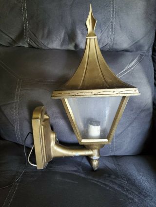 VINTAGE COACH STYLE LANTERN PORCH WALL FIXTURE LAMP SCONCE ALUMINUM LIGHT 3