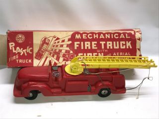 Vintage Marx Toys - Fire Truck Plastic Friction W Siren