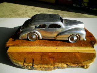 Vintage Style Art Deco Polished Cast Aluminum Toy Display Car 10.  25 X 3.  5 X 3.  5