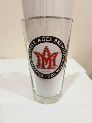 Middle Ages Brewing Syracuse York Pint Beer Glass