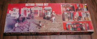 The Ready Gang Action Town Set By Marx Toys 1703 Old Wild West Vintage 1977