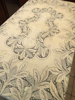 Vintage Quaker Lace Off - White Floral Rectangle Special Tablecloth Decor 60 " X80 "