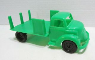 Marx Hard Plastic Stake Truck Vintage Green Freight Station Trucking Terminal
