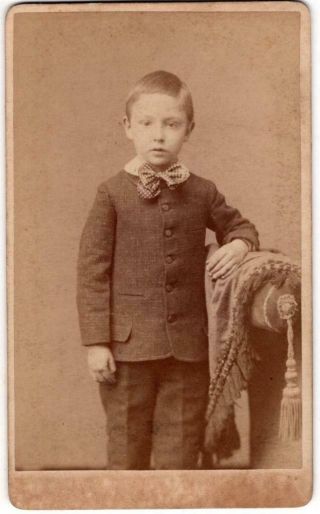 Vintage Cdv Photo,  Little Boy,  Jm Edwards Lynchburg Va