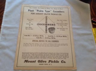 Mount Olive Pickle Co. ,  Mount Olive,  N.  C.  Vintage Cucumbers Sign