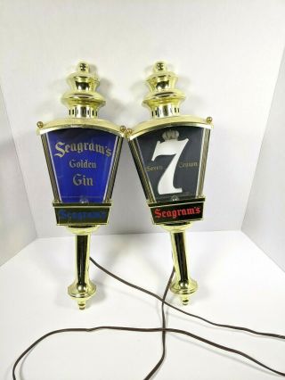 Set Of 2 Vintage Seagrams 7 Bar Lights / Sconces - 118g9