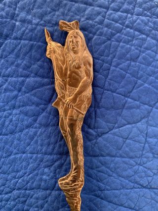 Scarce “cooper” Native America Indian & Woman With Baby Good Luck Swastika Spoon