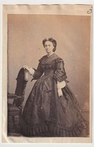 Georgiana H.  Mcclellan Wife Of General George Mcc.  1860s Civil War Cdv Photo