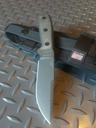 Esee 4 Tactical 1095 Steel Fixed Blade Knife Double Edge Micarta Molle Sheath