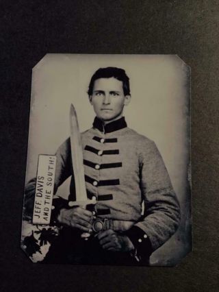 Sixth - Plate Civil War Confederate Soldier Tintype C2370rp