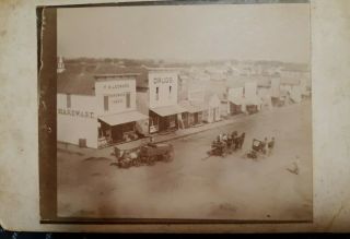 Collins Iowa Old Photo Of Leonard Hardware Store Fronts 1870 Cabinet Card