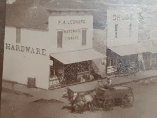 Collins Iowa old photo of Leonard hardware store fronts 1870 cabinet card 2
