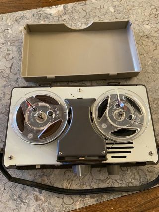 Vintage Aiwa Model Tp - 32a 3 " Reel To Reel Portable Tape Player Recorder 1960 