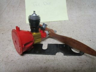 52 Vintage Cox TEE DEE 020 Factory AIRPLANE Engine w/ Wrench Turns Freely 3