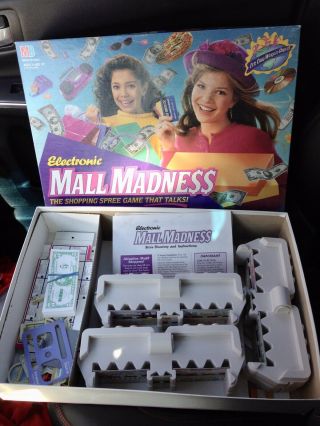 Vintage Electronic Mall Madness Board Game 1996 Milton Bradley Complete
