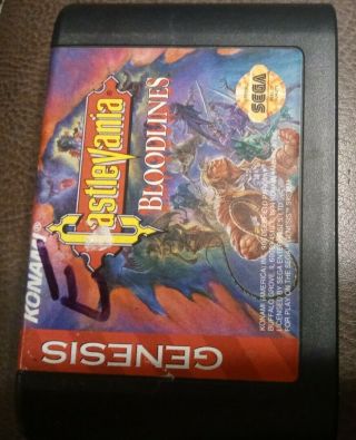 Vintage Game Castlevania Bloodlines Sega Genesis 1994 Authentic Cart Onl