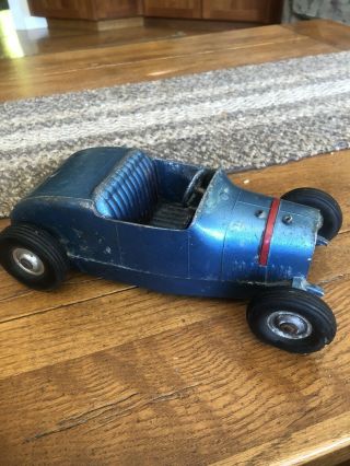 Vintage 1950’s All American Hot Rod Tether Blue Race Car Toy Racer