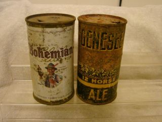 (2) 12 Oz.  Genessee 12 Horse Ale O/i & Bohemian Flat Top Beer Can O/g Deal