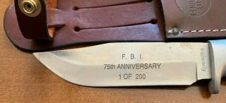 Very Rare Remington F.  B.  I 75th Anniversary Rh - 134 Knife Only 200 Made W/ Box