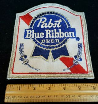 Pabst Blue Ribbon Beer Back Patch Jacket Shirt Uniform Large Huge Vtg 70s 80s