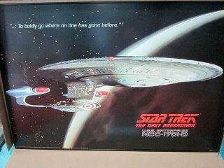 Vintage 1991 Star Trek Next Generation Uss Enterprise Lighted Wall Poster