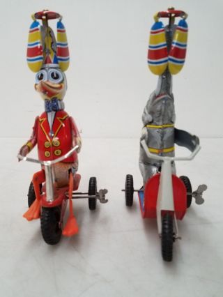 2x Vintage Tin Litho Toys Circus Animals - Made In Germany