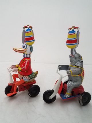 2x Vintage Tin Litho Toys Circus Animals - Made in Germany 2
