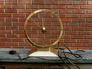 Vtg 8 7/8 " Jefferson " Golden Hour " Clock - Mid - Century Modern Design - Not Running