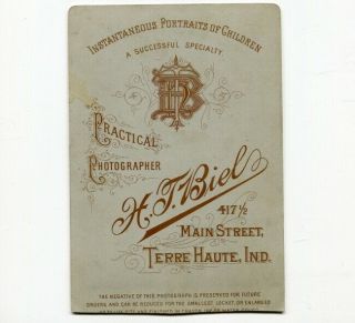 c1886 Cab Card of Indiana State Normal School,  Terre Haute,  IN 2