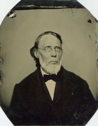 Full Plate Tintype Of A Man With Glasses Vernacular.