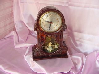 Vintage Mastercrafters Electric Lighted Motion Clock W/ Swinging Girl